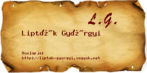 Lipták Györgyi névjegykártya